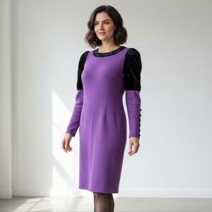 Vintage Cagli Made In Italy Purple Dress Size M